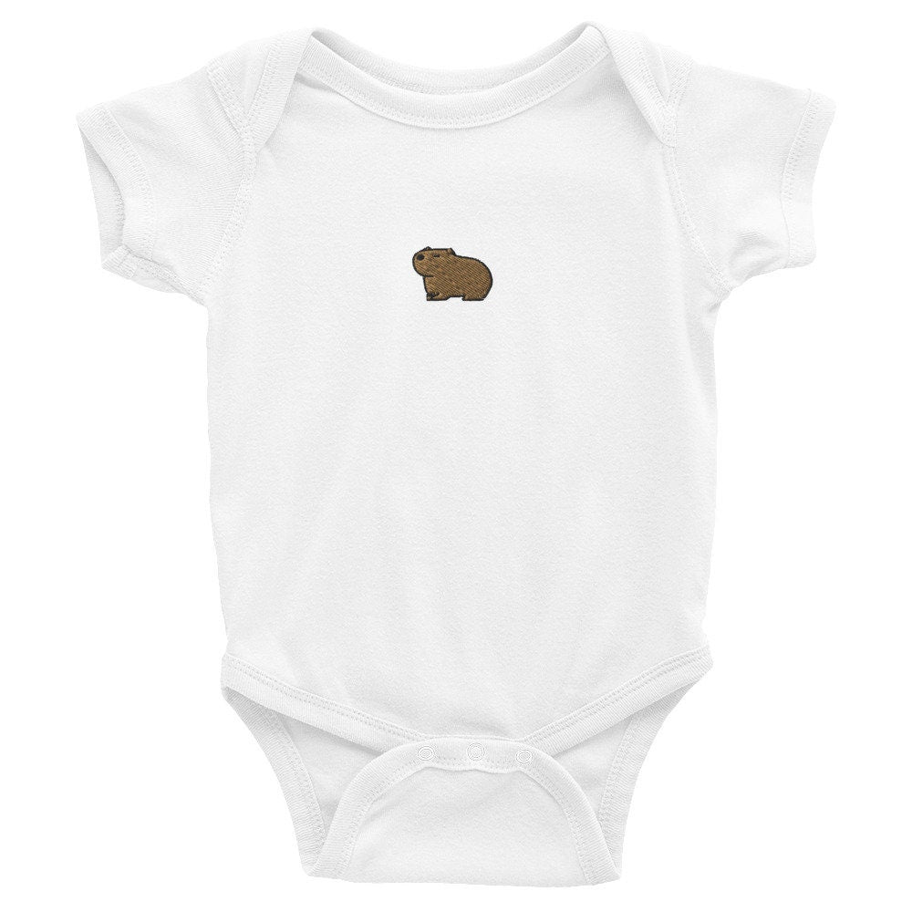 Capybara Infant Bodysuit, Handmade Capybara Baby Clothing, Cute Baby Capybara Bodysuit, Babyshower Capybara Gift