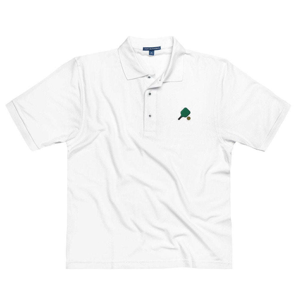 Pickleball Men's Premium Polo, Handmade Pickleball Embroidered Polo, Pickleball Shirt