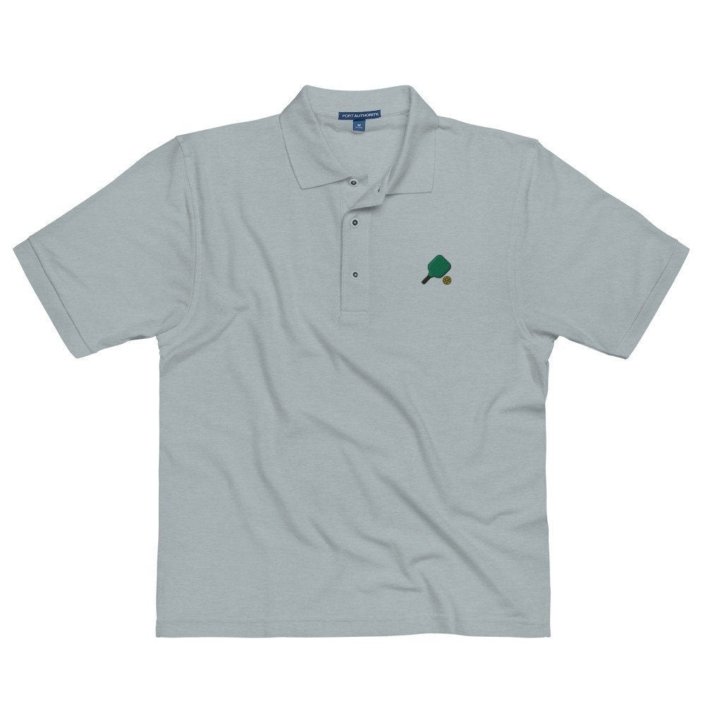 Pickleball Men's Premium Polo, Handmade Pickleball Embroidered Polo, Pickleball Shirt