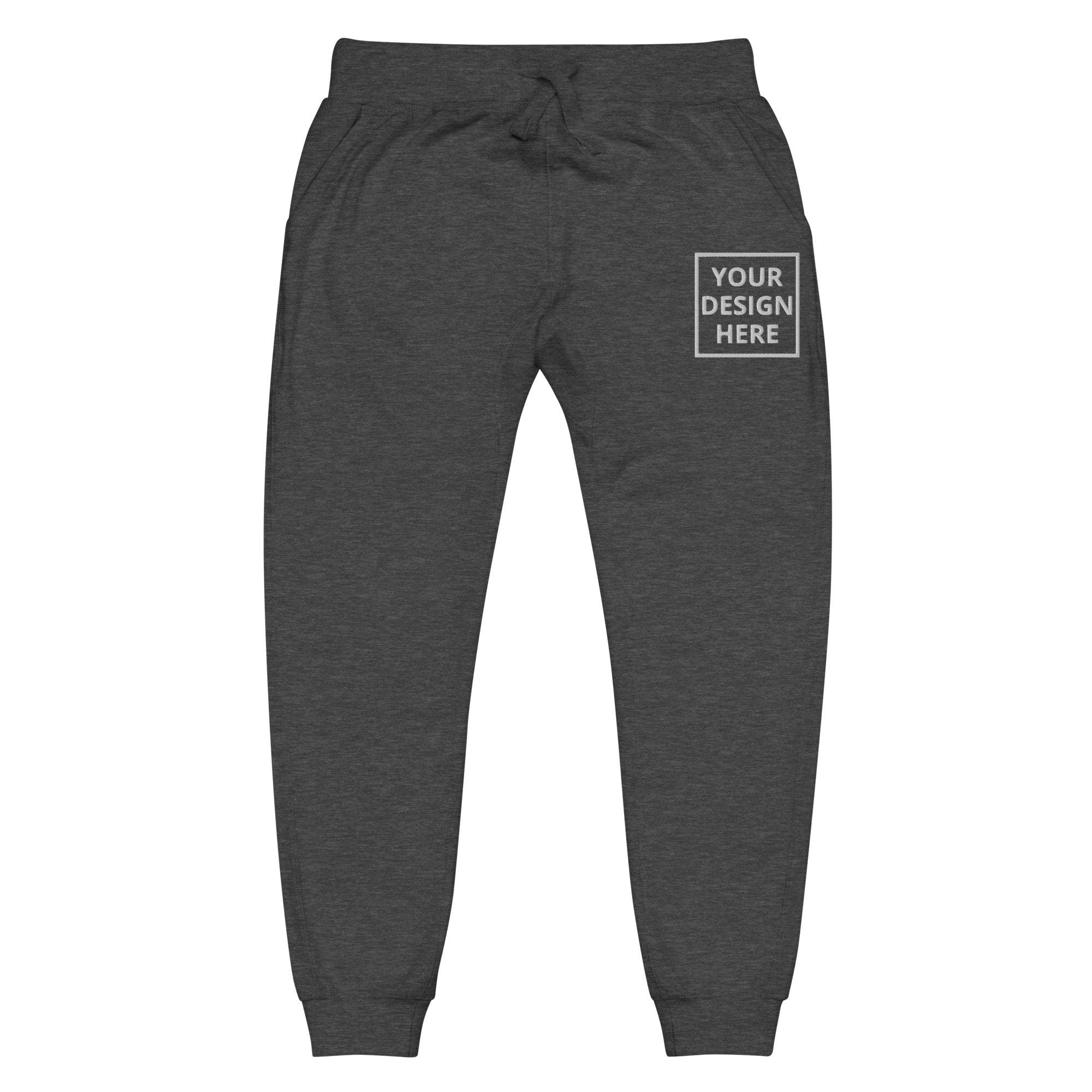 Personalized Embroidered Joggers, Customized Sweats Logo Unisex Sweatpants, Embroidery With Your Text or Design, Handmade Sweat Pants Gift