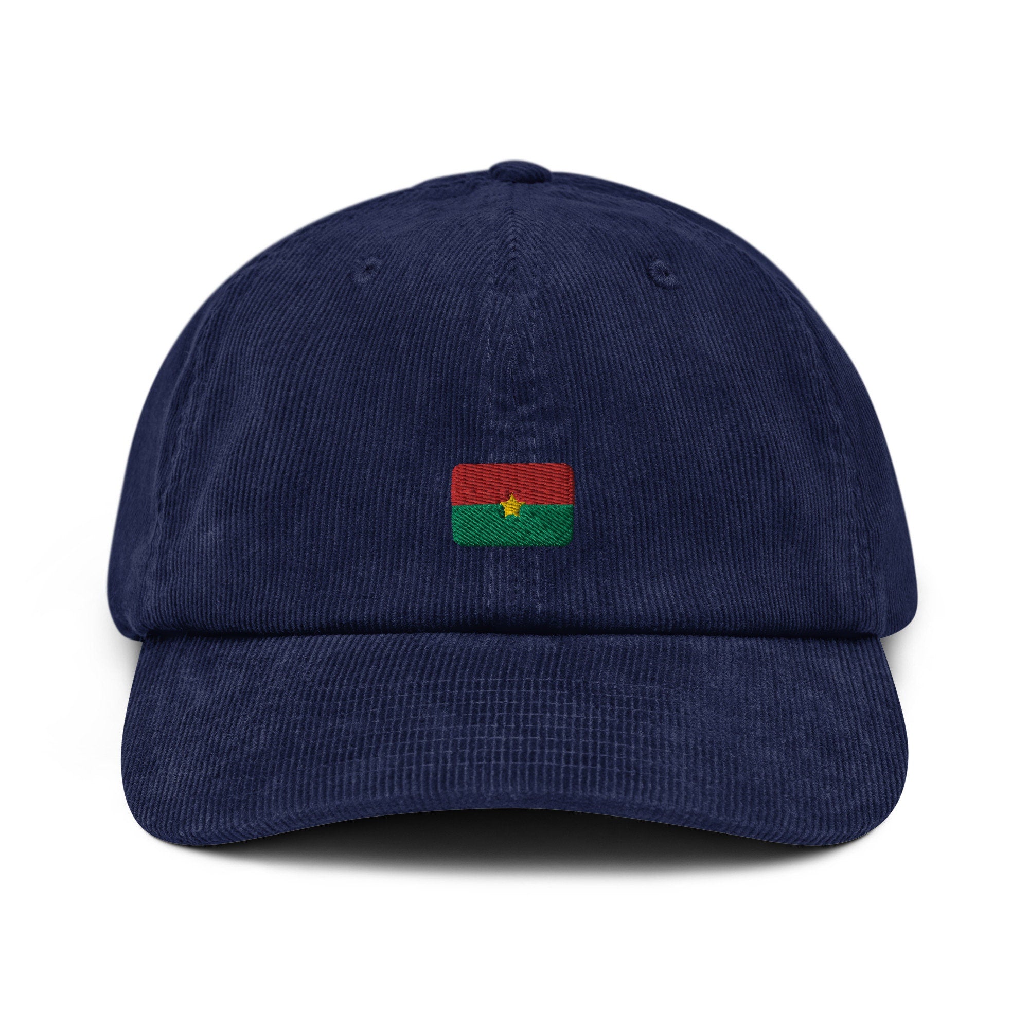 Burkina Faso Corduroy Hat, Burkina Faso Country Gift, Embroidered Burkina Faso Flag, Handmade Burkinabe Flag Corduroy Hat, Burkinabe Flag