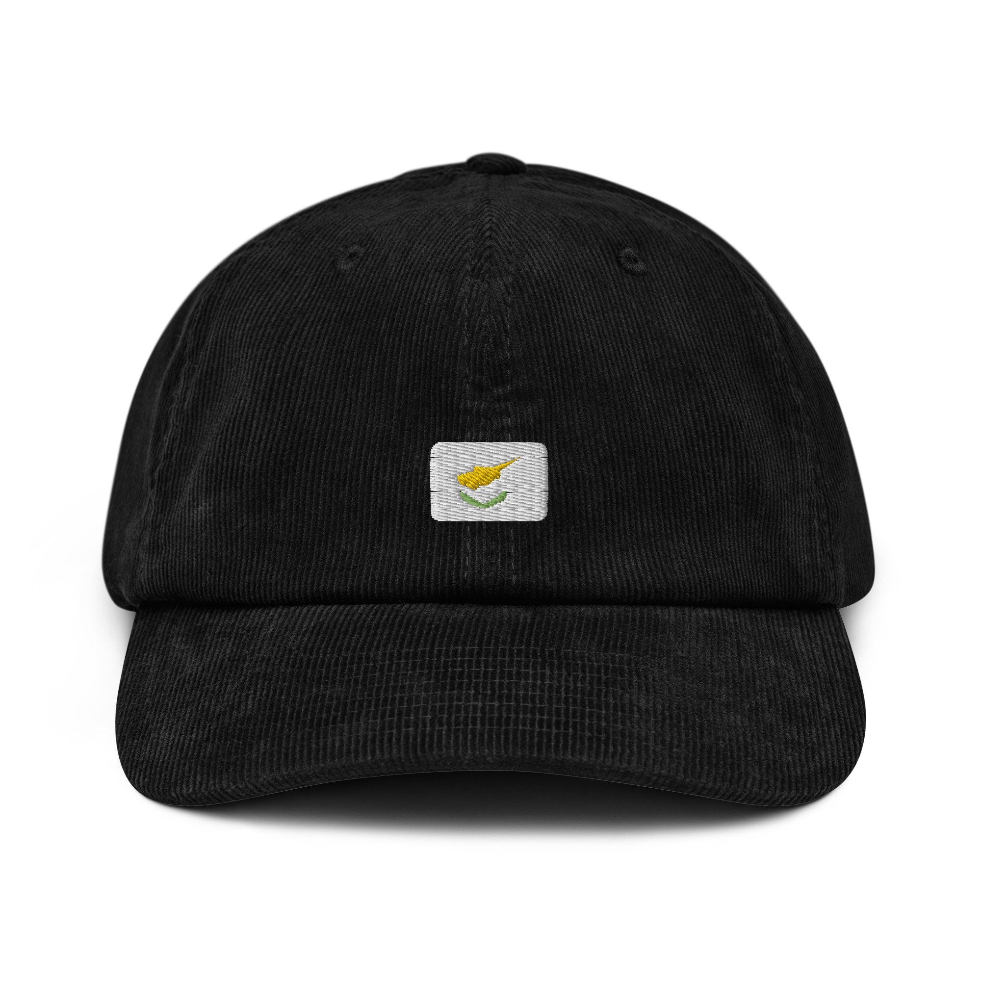 Cyprus Corduroy Hat, Cypriot Country Gift, Embroidered Cypriot Flag, Handmade Cypriot Flag Corduroy Hat, Cypriot Flag