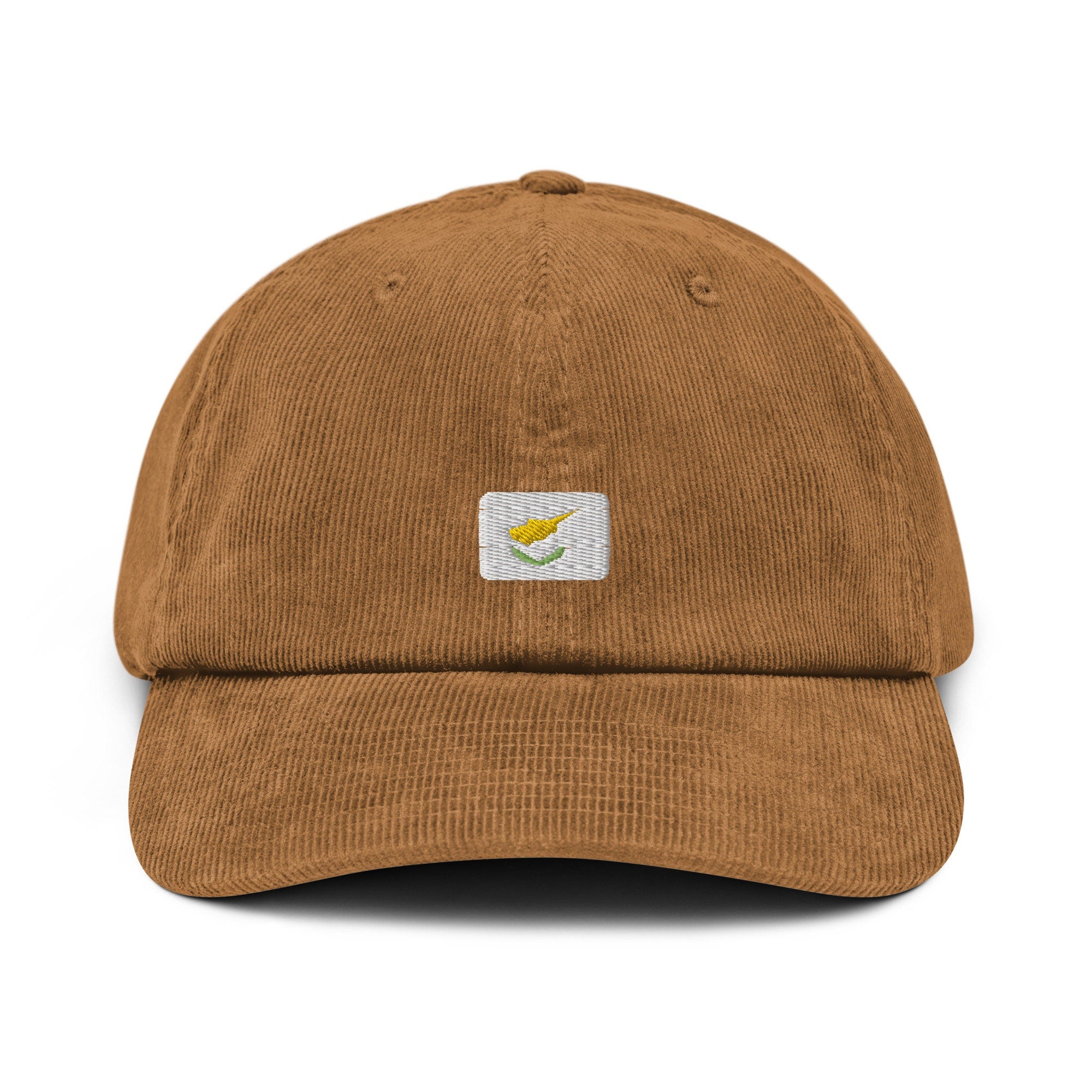 Cyprus Corduroy Hat, Cypriot Country Gift, Embroidered Cypriot Flag, Handmade Cypriot Flag Corduroy Hat, Cypriot Flag