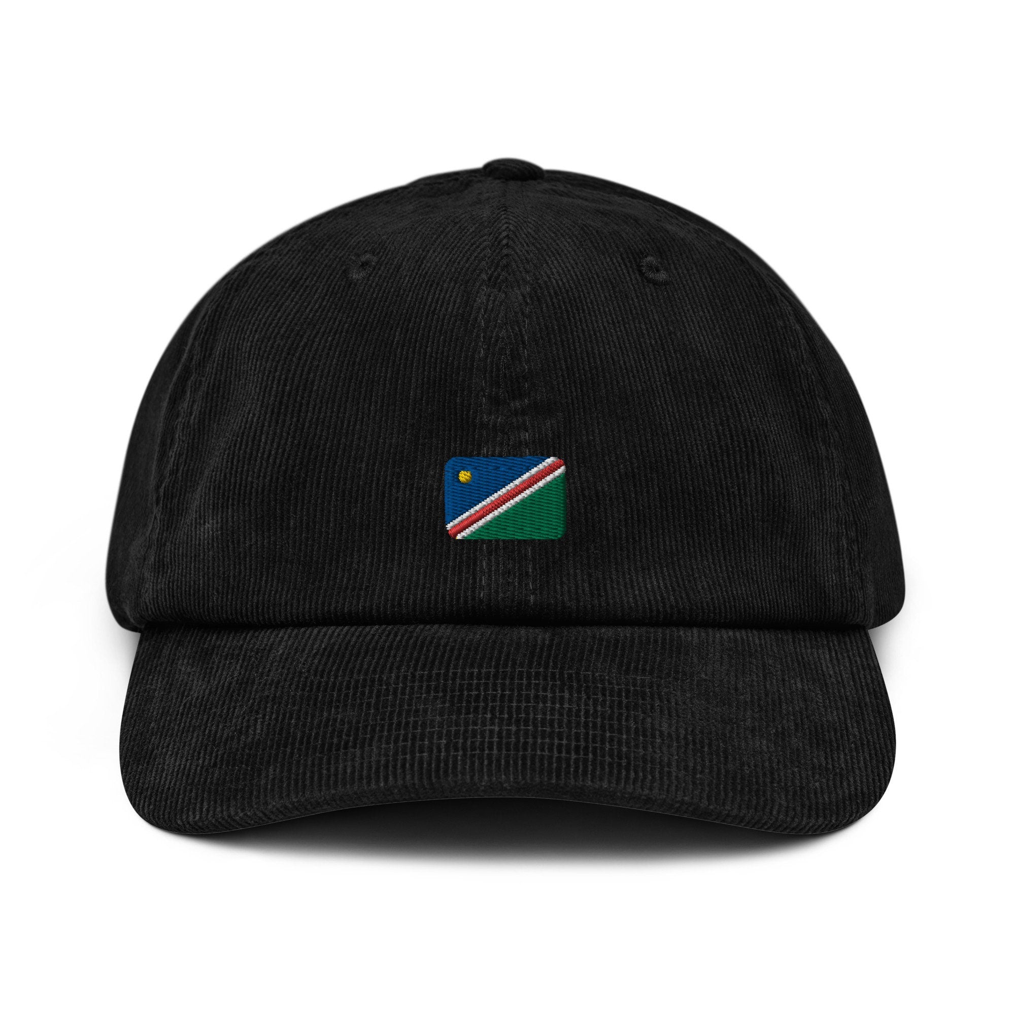 Namibia Flag Corduroy Hat, Namibian Country Gift, Embroidered Namibian Flag, Handmade Namibian Flag Corduroy Hat, Namibian Flag