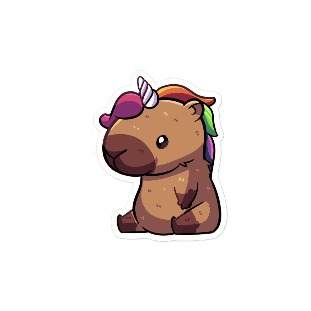 Capybara Decal, Waterproof Capybara Sticker, Unicorn Capybara Gift, Premium Capybara Sticker
