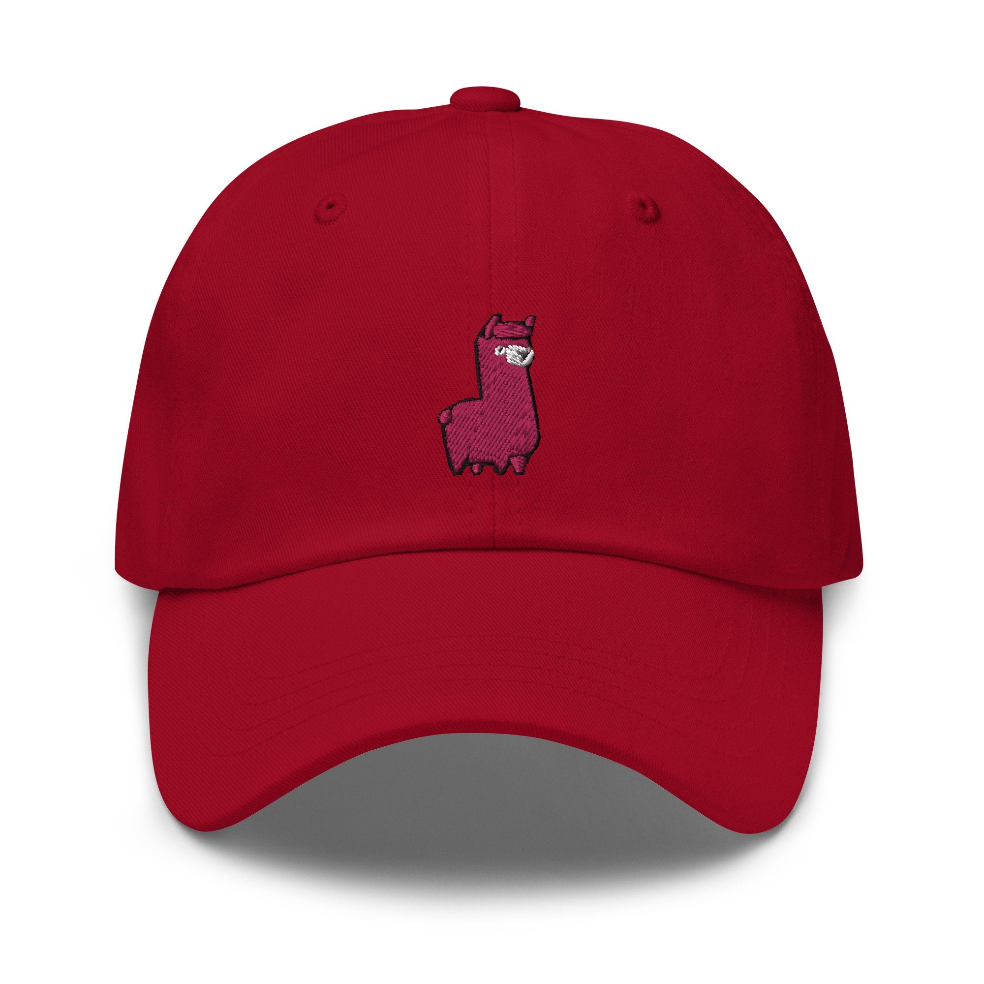 Pink Llama Embroidered Dad Hat