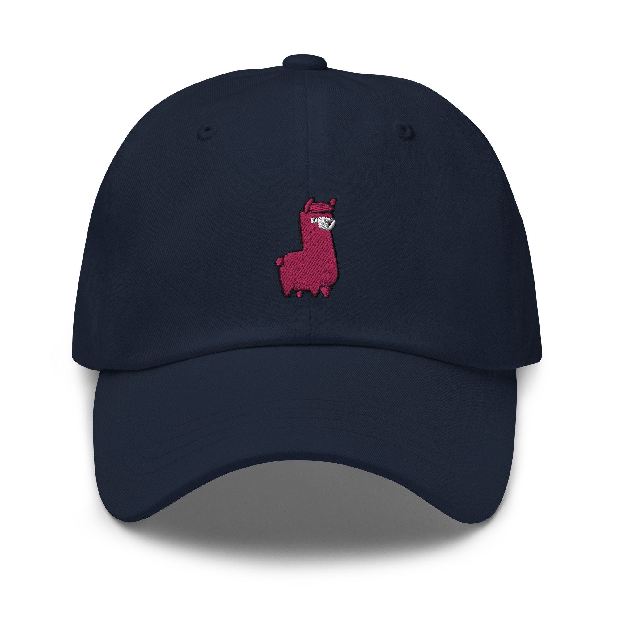 Pink Llama Embroidered Dad Hat