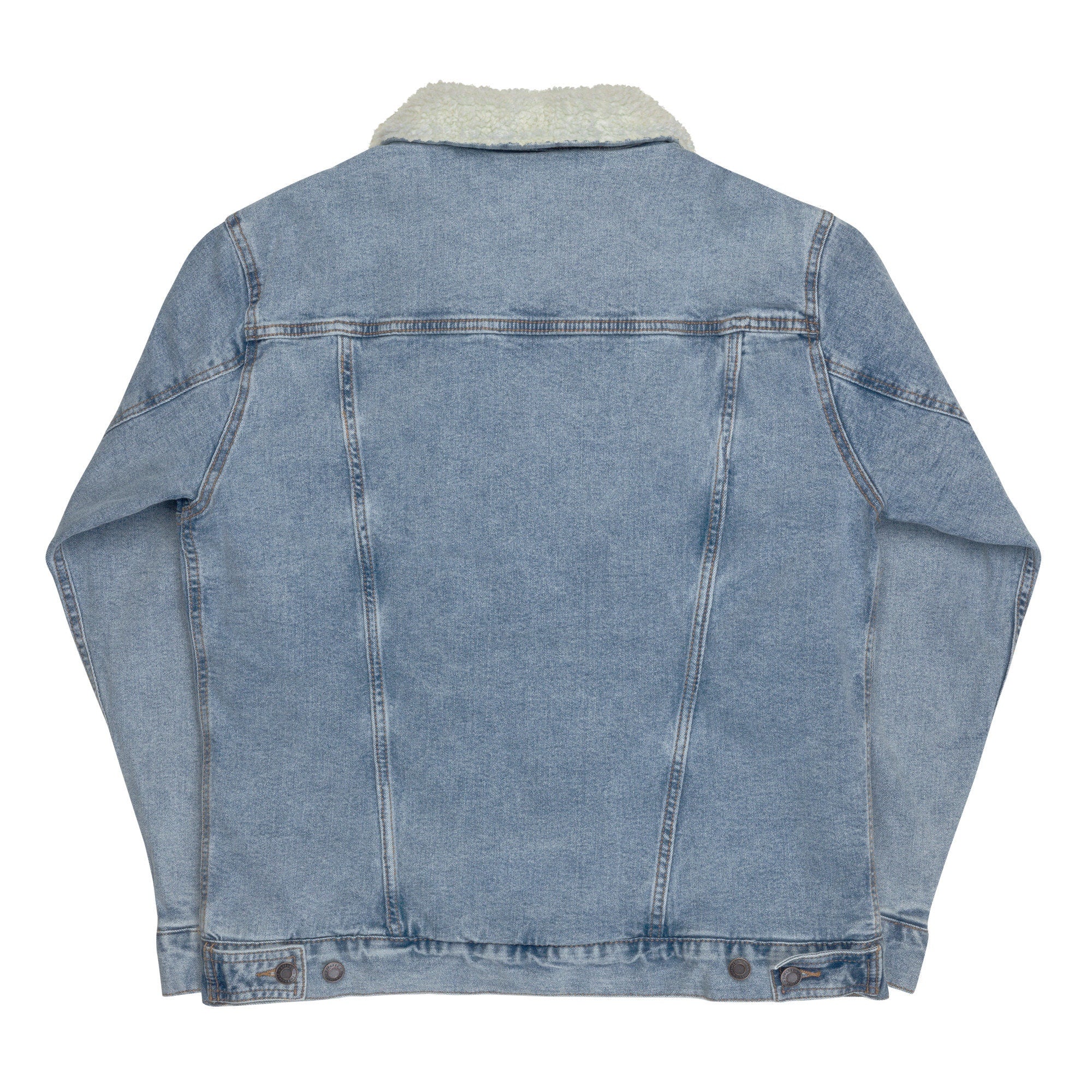 Capybara Unisex Denim Sherpa Jacket, Handmade Premium Capybara Gift, Capybara Lover Denim Sherpa Jacket