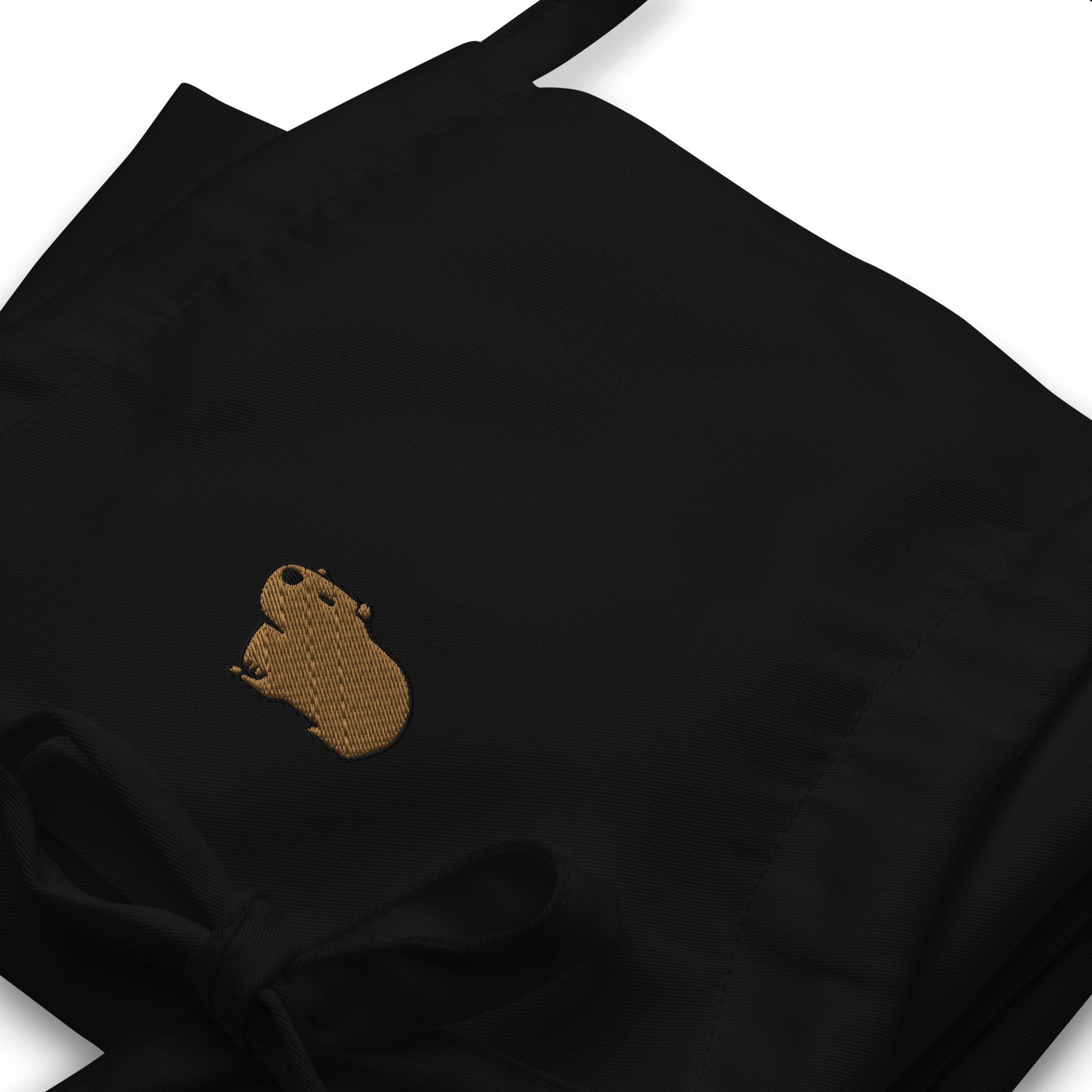 Capybara Embroidered Apron, Handmade Embroidered Capybara Apron, Capybara Lover Gift, Cooking Capybara Gift
