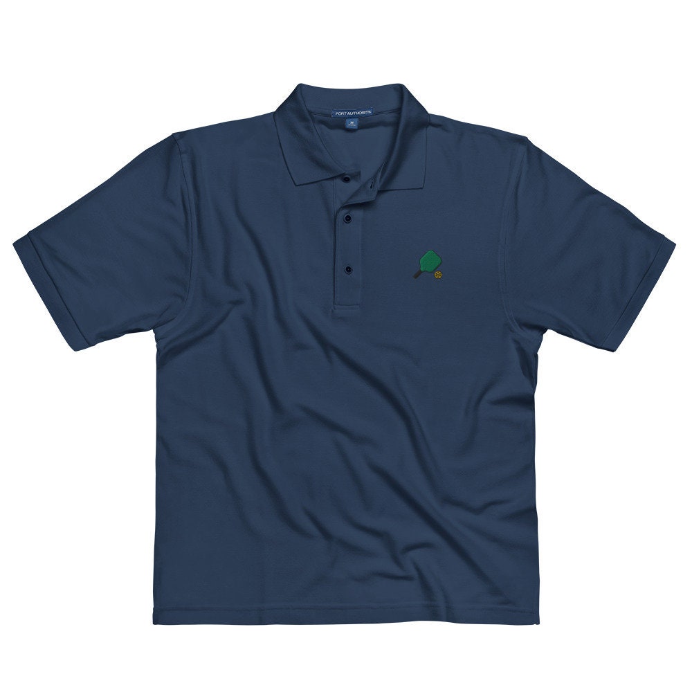 Pickleball Men's Premium Polo, Handmade Pickleball Embroidered Polo, Pickleball Shirt