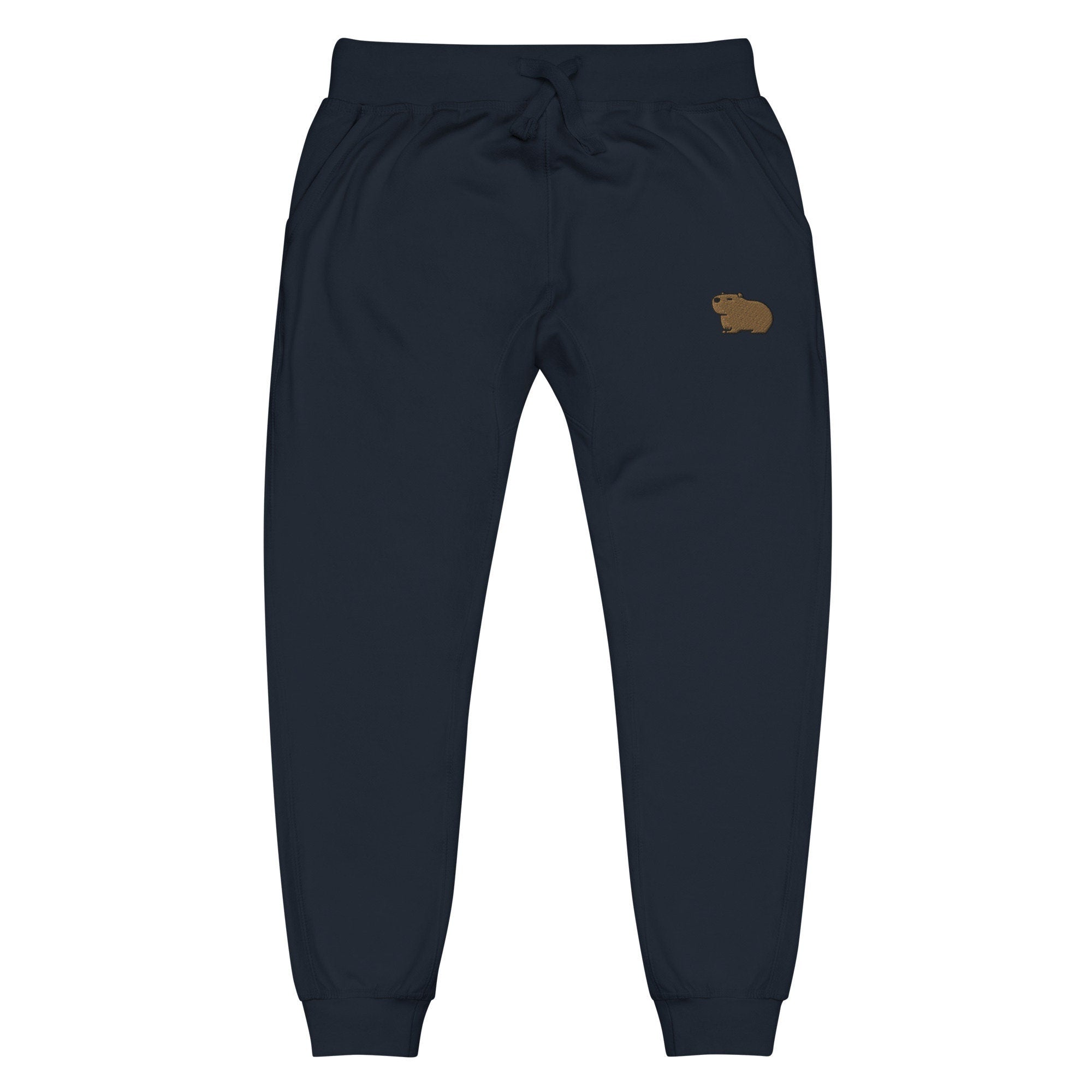 Capybara Joggers, Capybara Embroidered Sweatpants, Capybara Lover Embroidered Sweats, Capybara Embroidery Pants Gift for Him Her