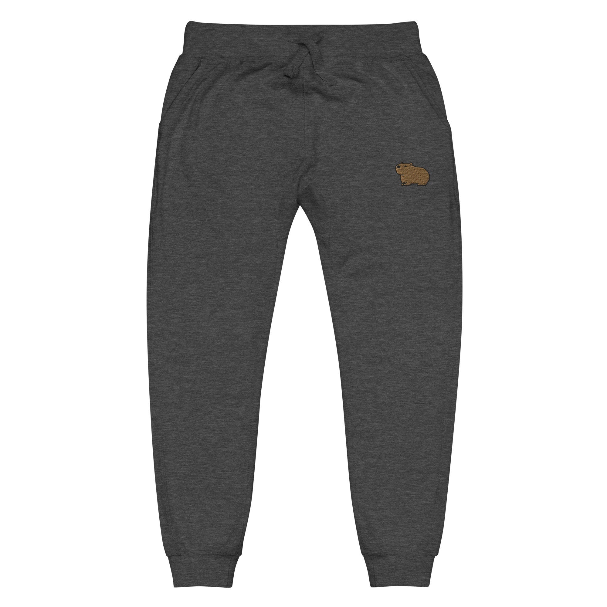 Capybara Joggers, Capybara Embroidered Sweatpants, Capybara Lover Embroidered Sweats, Capybara Embroidery Pants Gift for Him Her