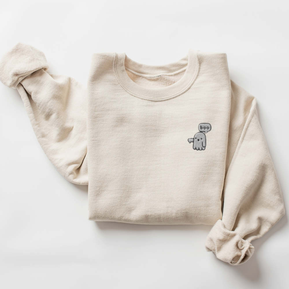 Embroidered Ghost Boo Sweatshirt