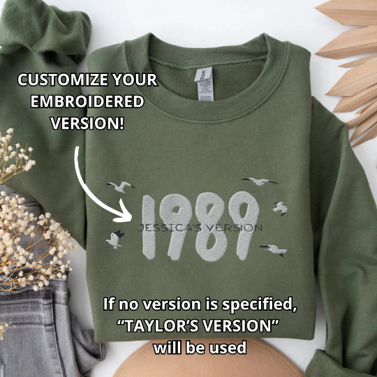 Custom Embroidered 1989 Taylor's Version Sweatshirt