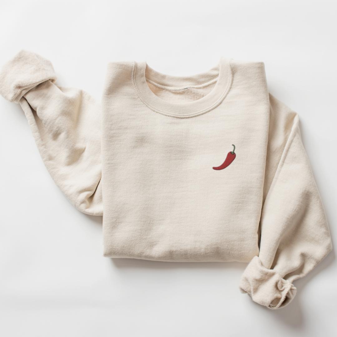 Chili Pepper Embroidered Sweatshirt