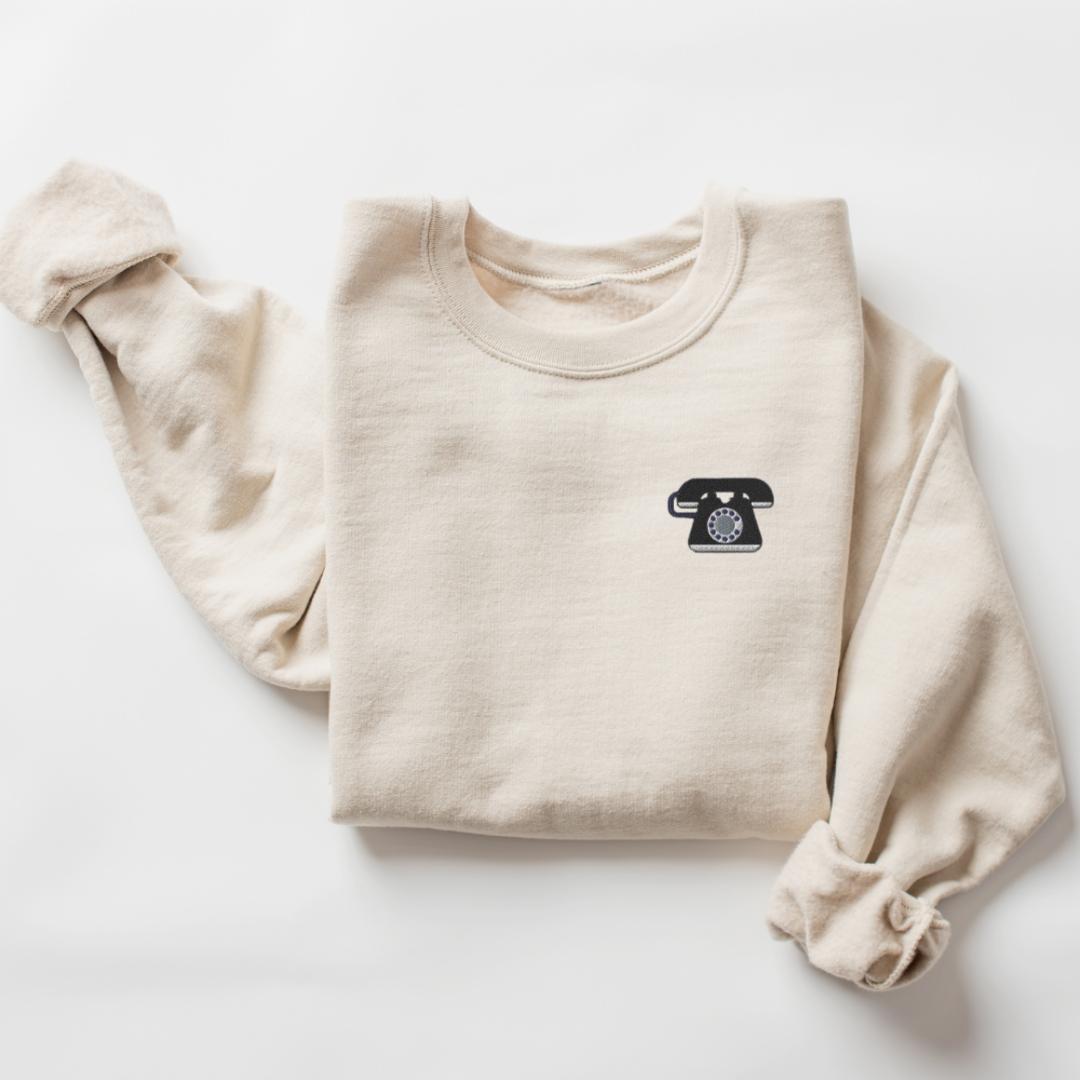 Rotary Phone Embroidered Sweatshirt