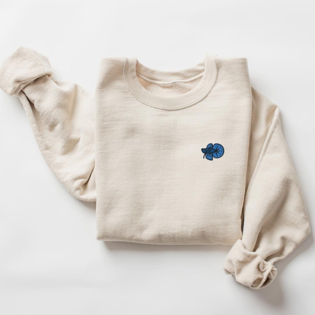 Betta Fish Embroidered Sweatshirt