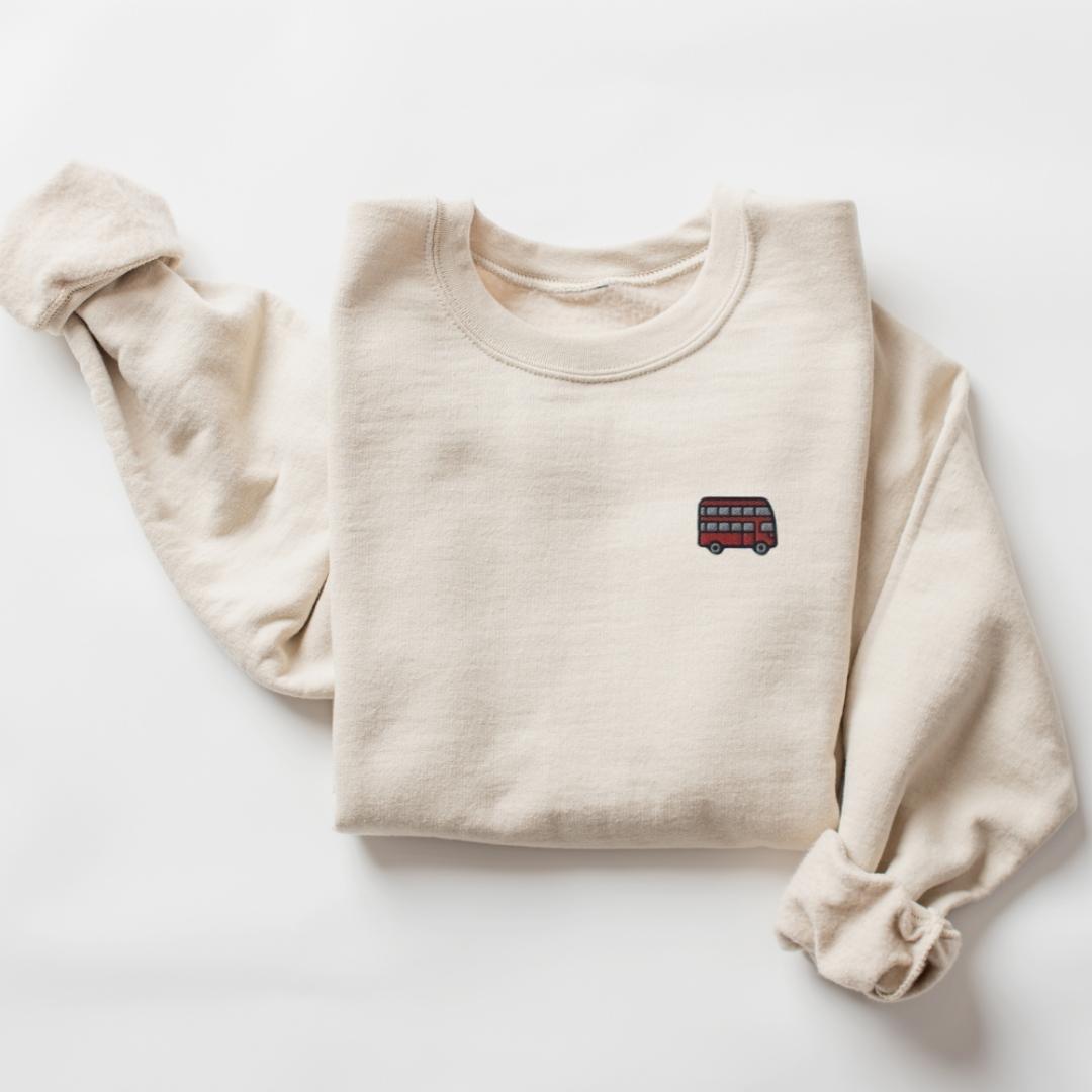 Double Decker Bus Embroidered Sweatshirt