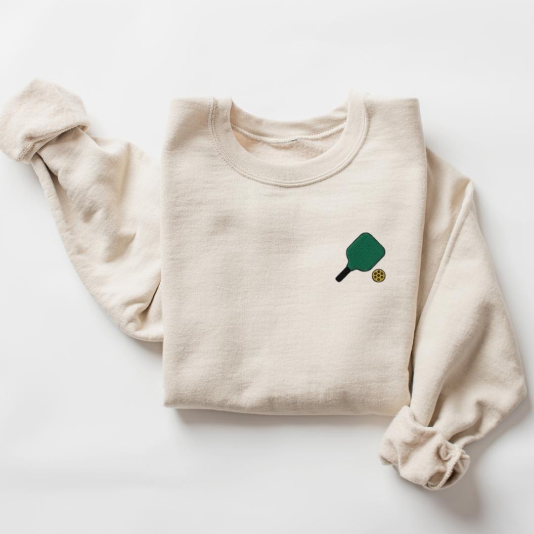 Pickleball Lover Gift, Pickleball Embroidered Sweatshirt