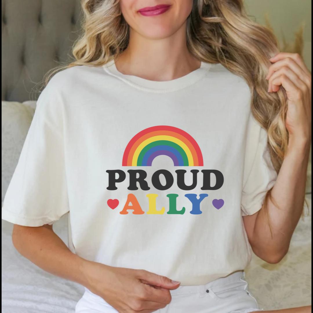 Proud Ally Heart Rainbow Shirt