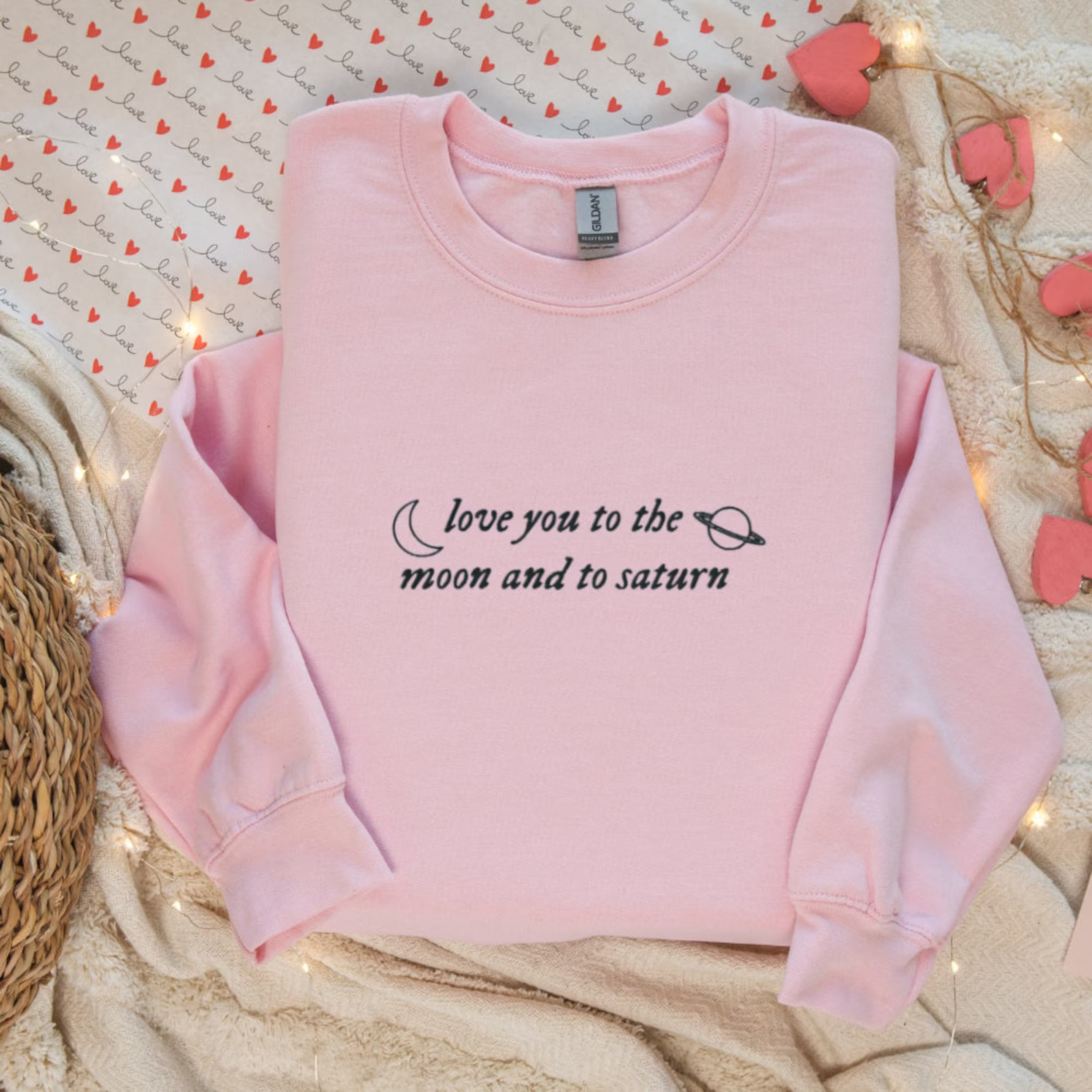 Love You to the Moon & Saturn Embroidered Sweatshirt