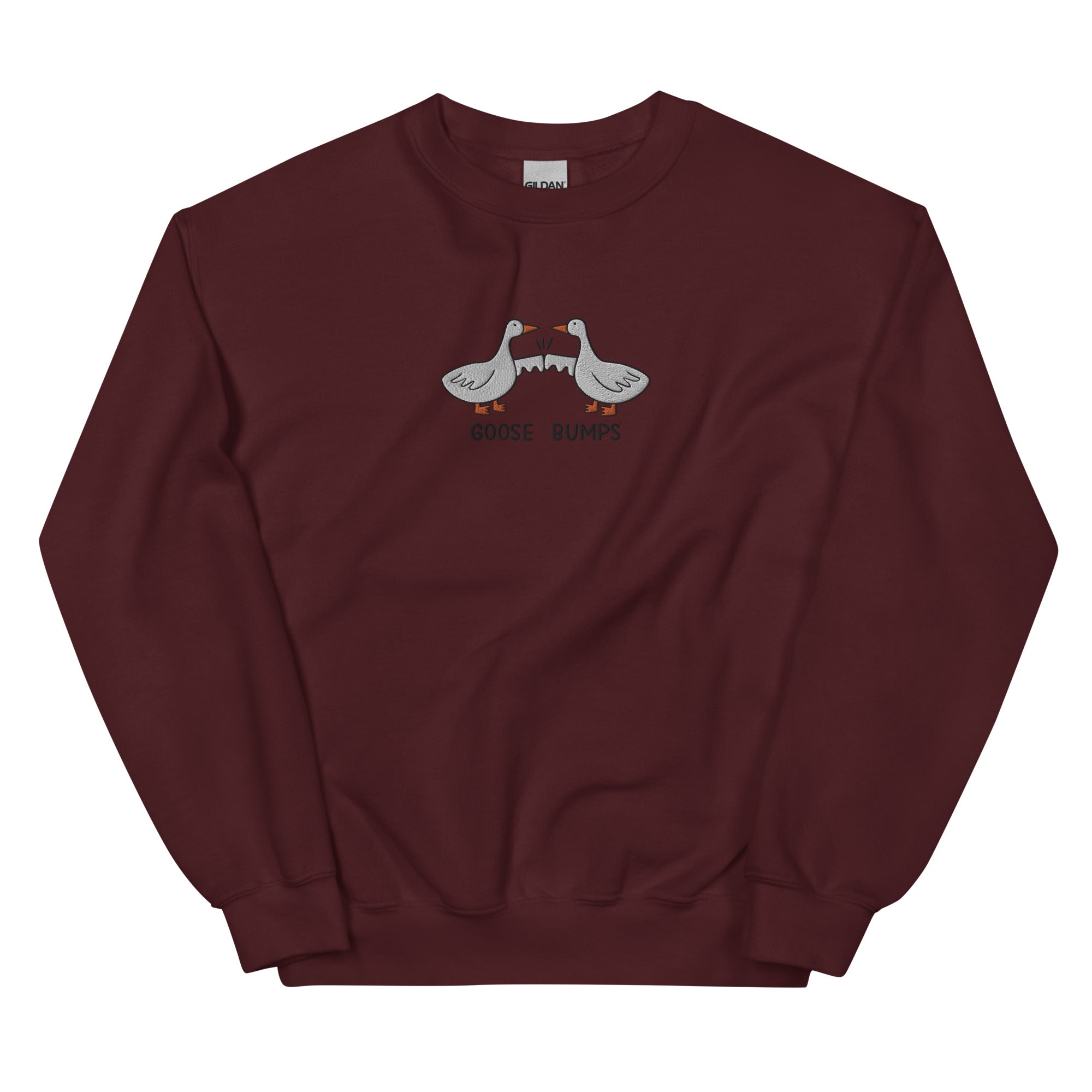 Embroidered Goose Bumps Sweatshirt, Silly Goose Embroidered Sweater, Goose Fist Bump Sweatshirt Crewneck Pullover, Funny Goose Bump Pun Gift
