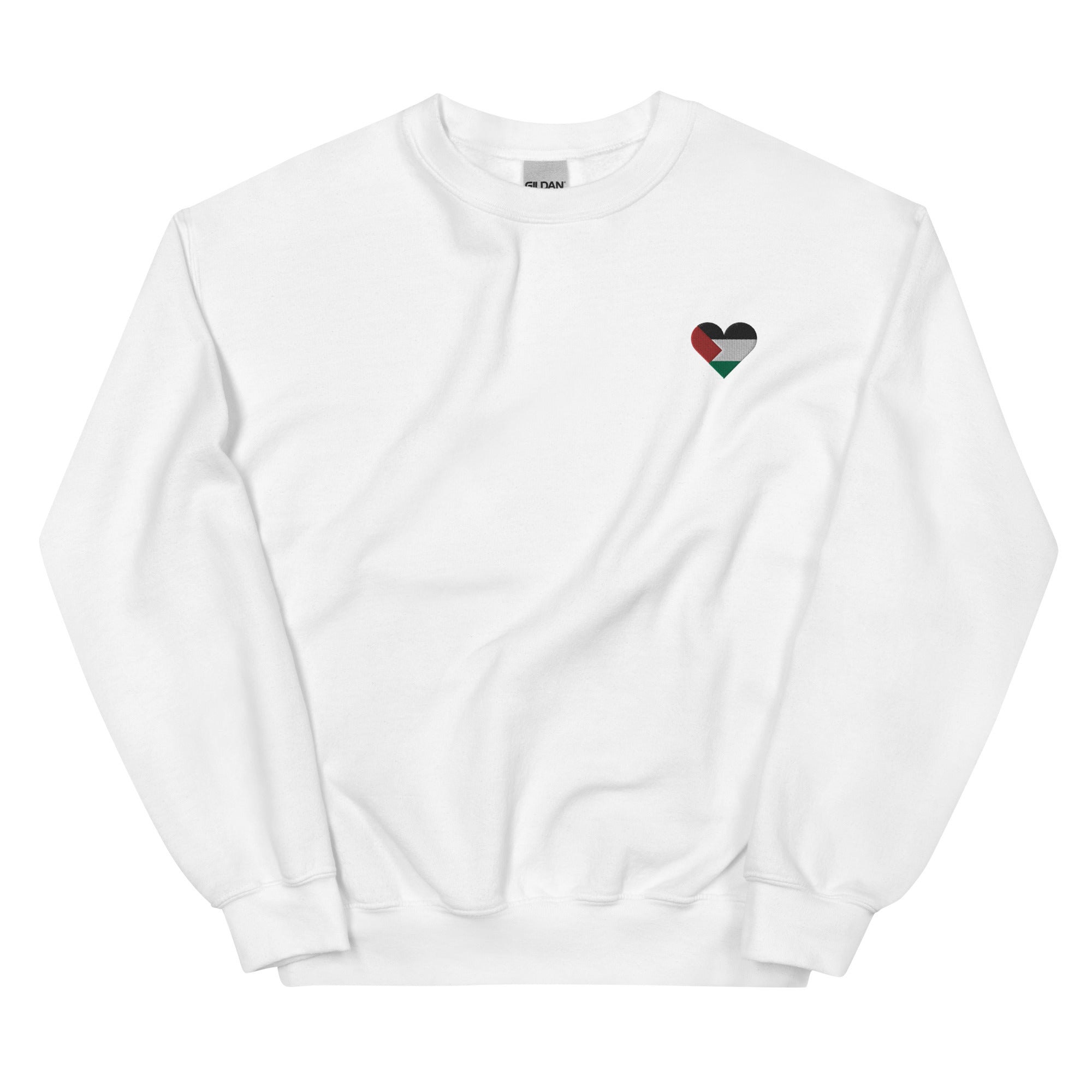 Embroidered Palestine Flag Heart Sweatshirt