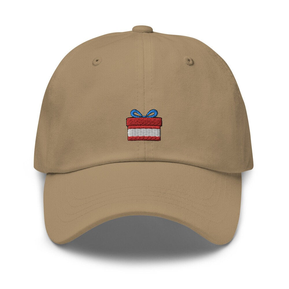 Christmas Gift Box Present Embroidered Dad Hat