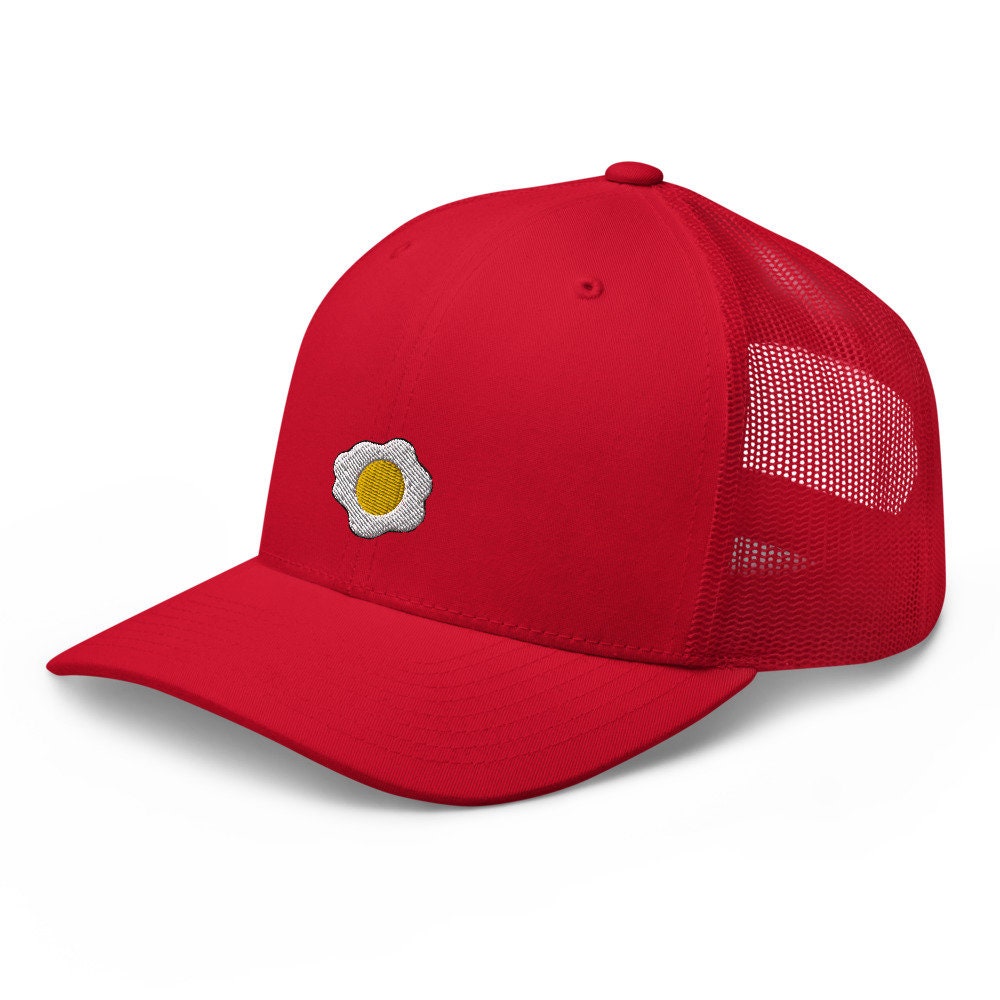 Sunny-Side Up Egg Embroidered Trucker Hat, Mesh Cap Gift