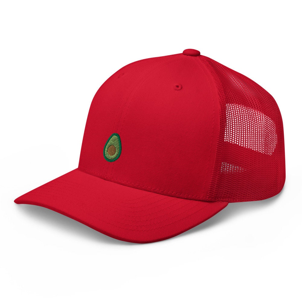 Avocado Embroidered Trucker Hat, Mesh Cap Gift