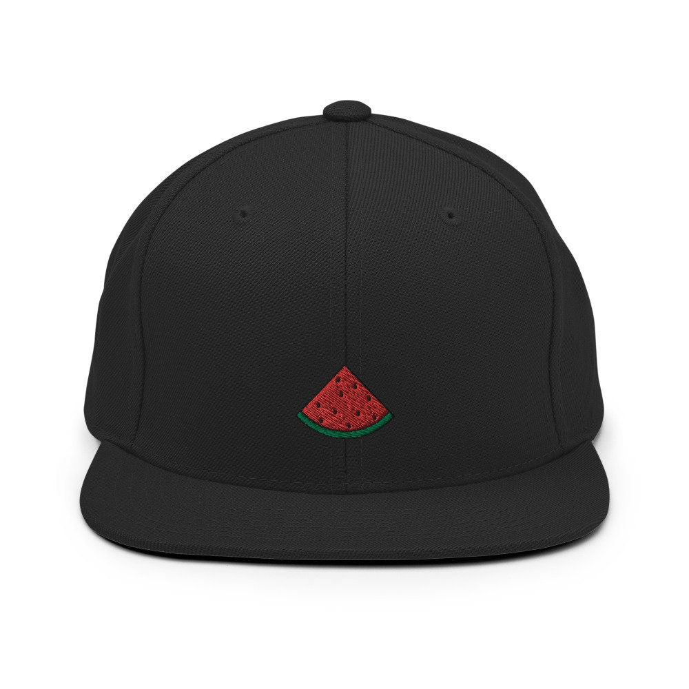 Watermelon Embroidered Snapback Hat, Cap Gift, Embroidered Snapback Hat, Flat Bill Snapback