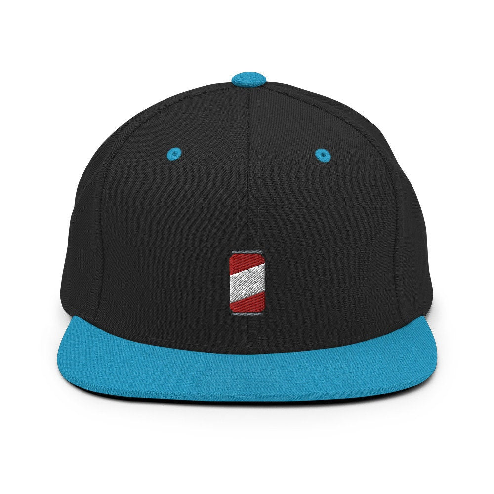 Classic Soda Can Embroidered Snapback Hat, Cap Gift, Embroidered Snapback Hat, Flat Bill Snapback