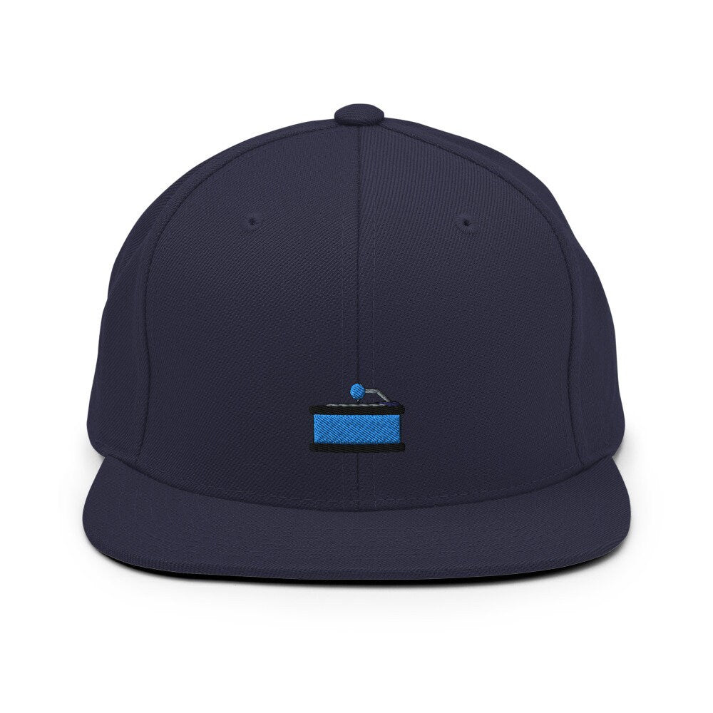 Vinyl Record Player Embroidered Snapback Hat, Cap Gift, Embroidered Snapback Hat, Flat Bill Snapback