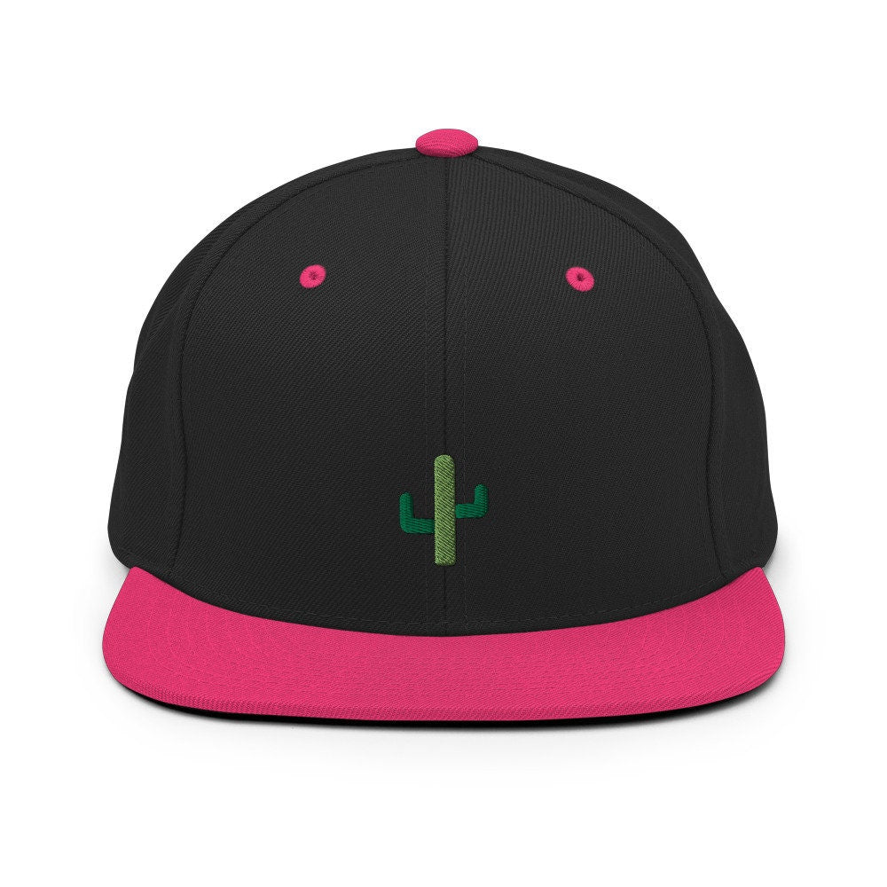 Cactus Embroidered Snapback Hat, Cap Gift, Embroidered Snapback Hat, Flat Bill Snapback