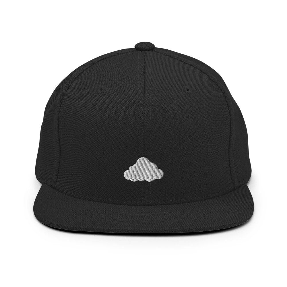 Cloud Embroidered Snapback Hat, Cap Gift, Embroidered Snapback Hat, Flat Bill Snapback