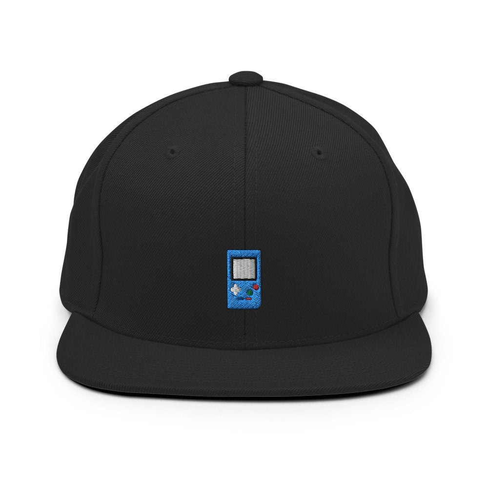 Blue Vintage Game Console Embroidered Snapback Hat, Cap Gift, Embroidered Snapback Hat, Flat Bill Snapback