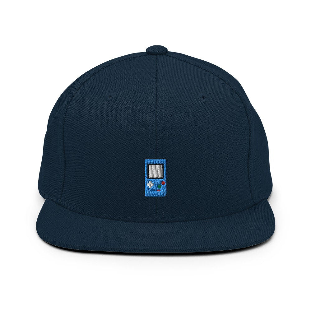 Blue Vintage Game Console Embroidered Snapback Hat, Cap Gift, Embroidered Snapback Hat, Flat Bill Snapback