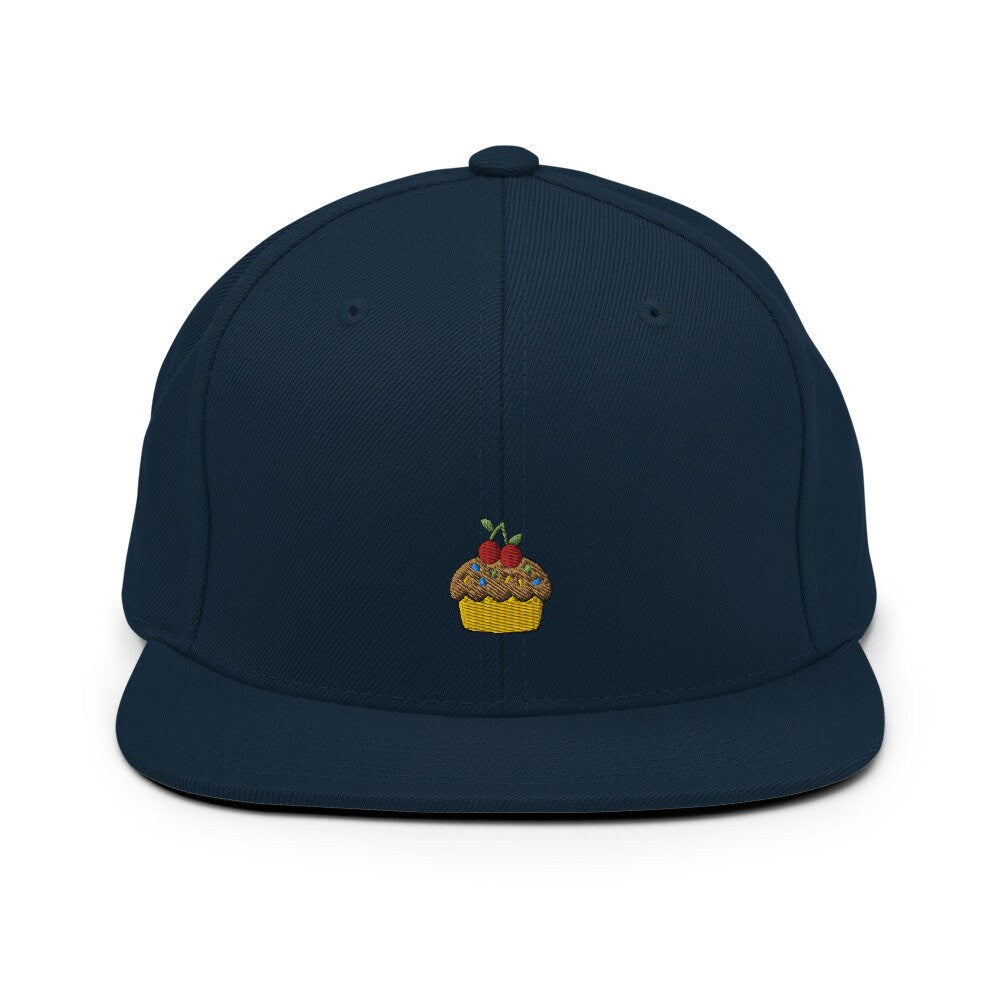 Cupcake Dessert Embroidered Snapback Hat, Cap Gift, Embroidered Snapback Hat, Flat Bill Snapback