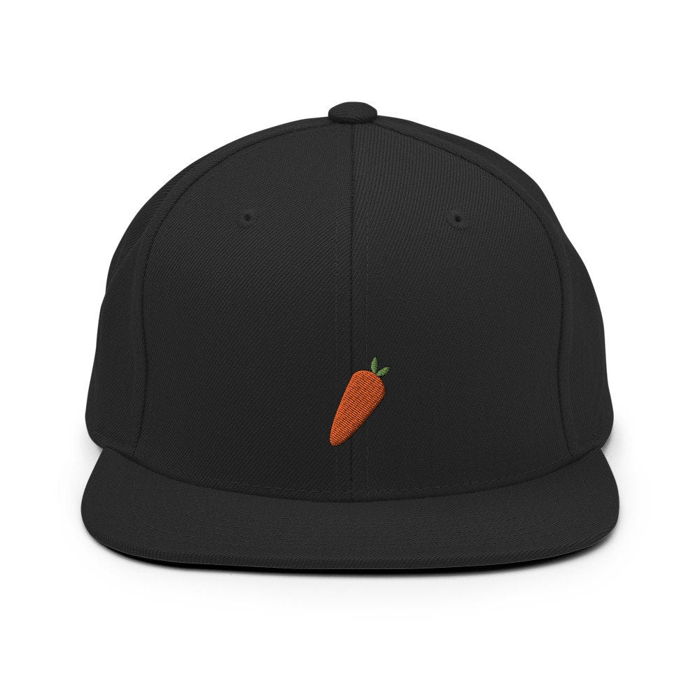 Carrot Embroidered Snapback Hat, Cap Gift, Embroidered Snapback Hat, Flat Bill Snapback