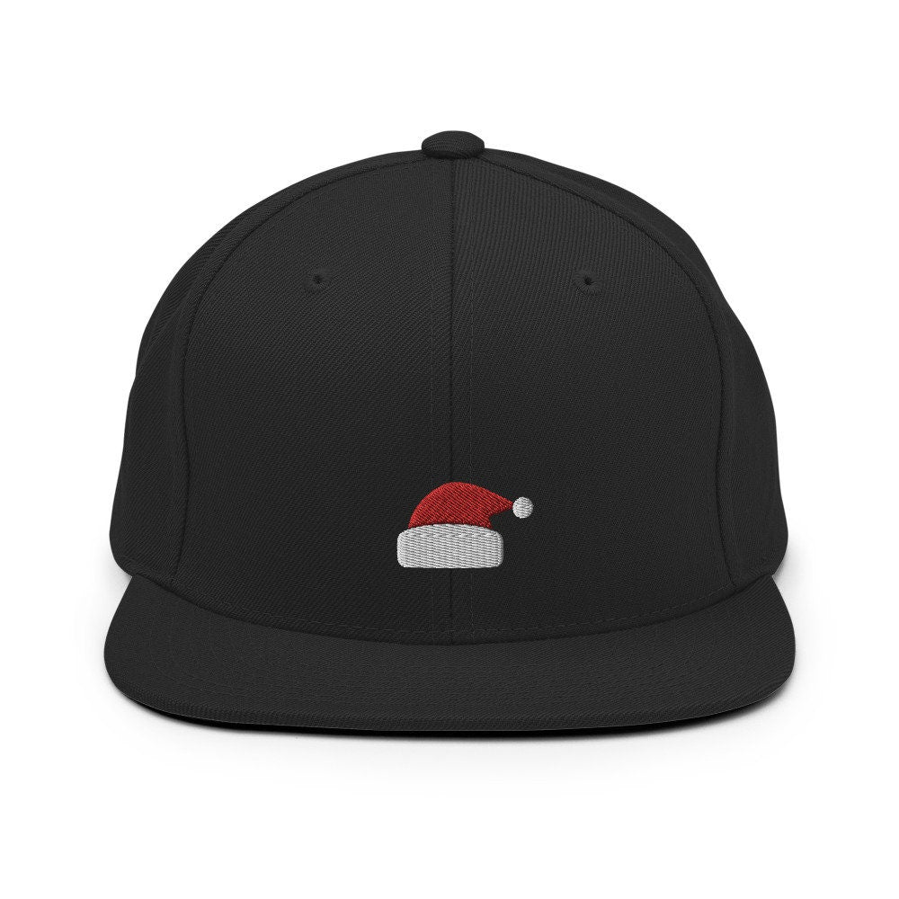 Christmas Santa Claus Hat Embroidered Snapback Hat, Cap Gift, Embroidered Snapback Hat, Flat Bill Snapback
