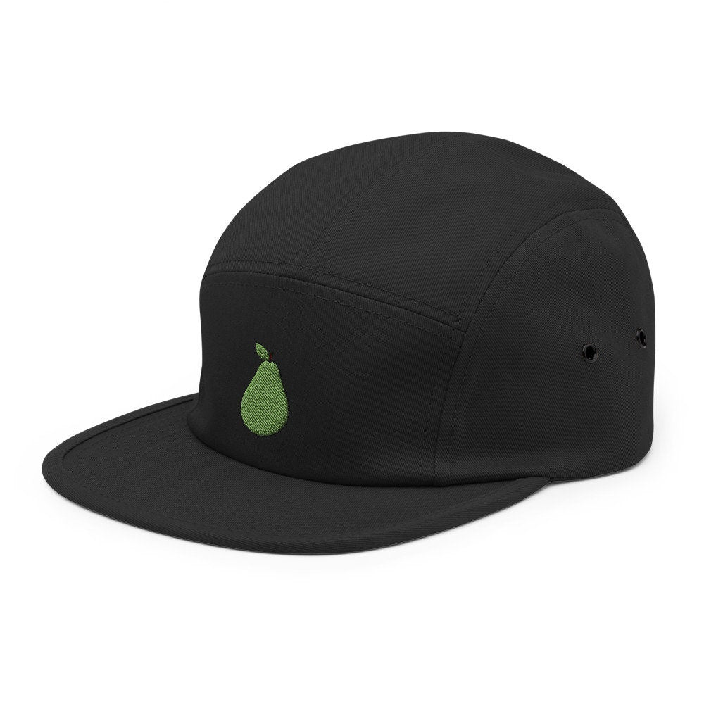 Pear Fruit Embroidered Five Panel Cap, Hat Gift