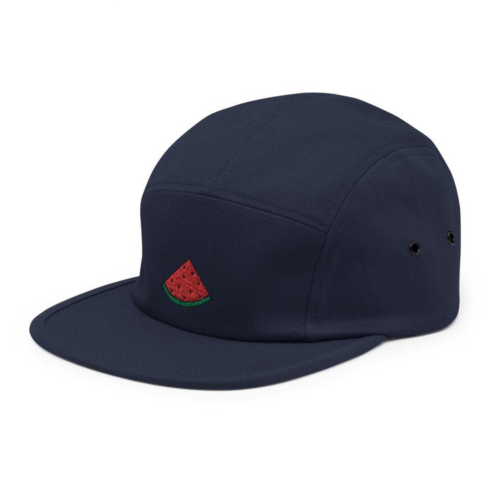 Watermelon Fruit Embroidered Five Panel Cap, Hat Gift