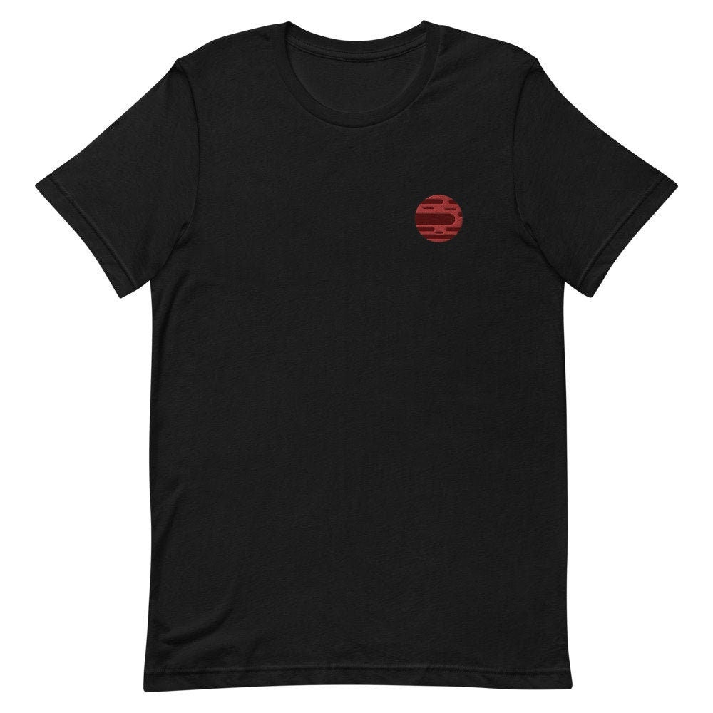 Planet Mars Embroidered Men's T-Shirt Gift for Boyfriend, Men's Short Sleeve Shirt - Multiple Colors