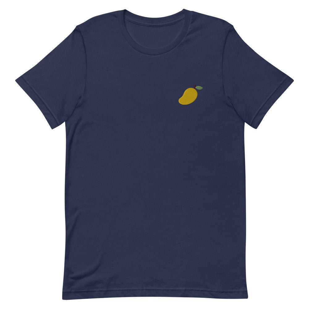 Mango Fruit Cute Embroidered Men's T-Shirt Gift for Boyfriend, Men's Short Sleeve Shirt - Multiple Colors
