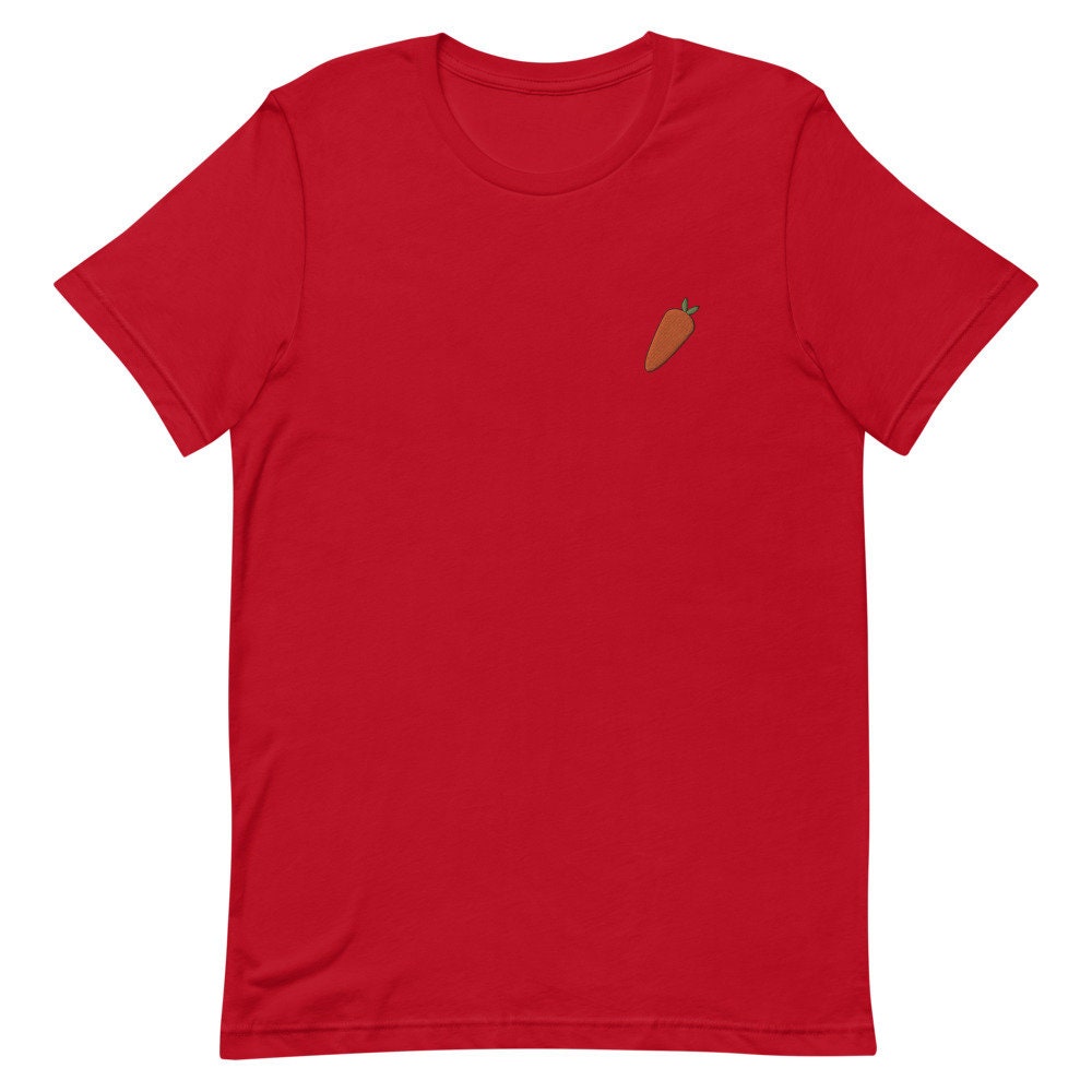 Carrot Embroidered Men's T-Shirt Gift for Boyfriend, Men's Short Sleeve Shirt - Multiple Colors