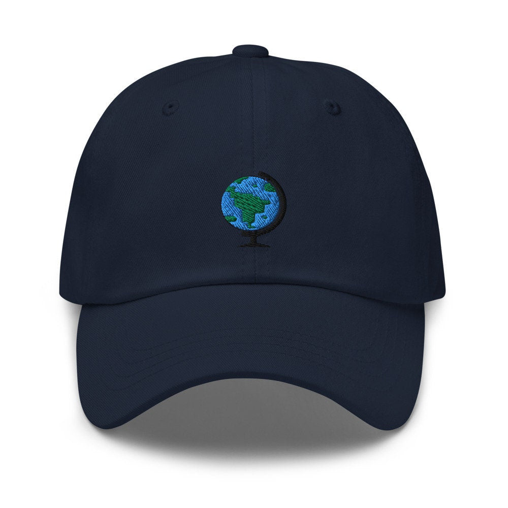 Globe Planet Earth Embroidered Dad Hat