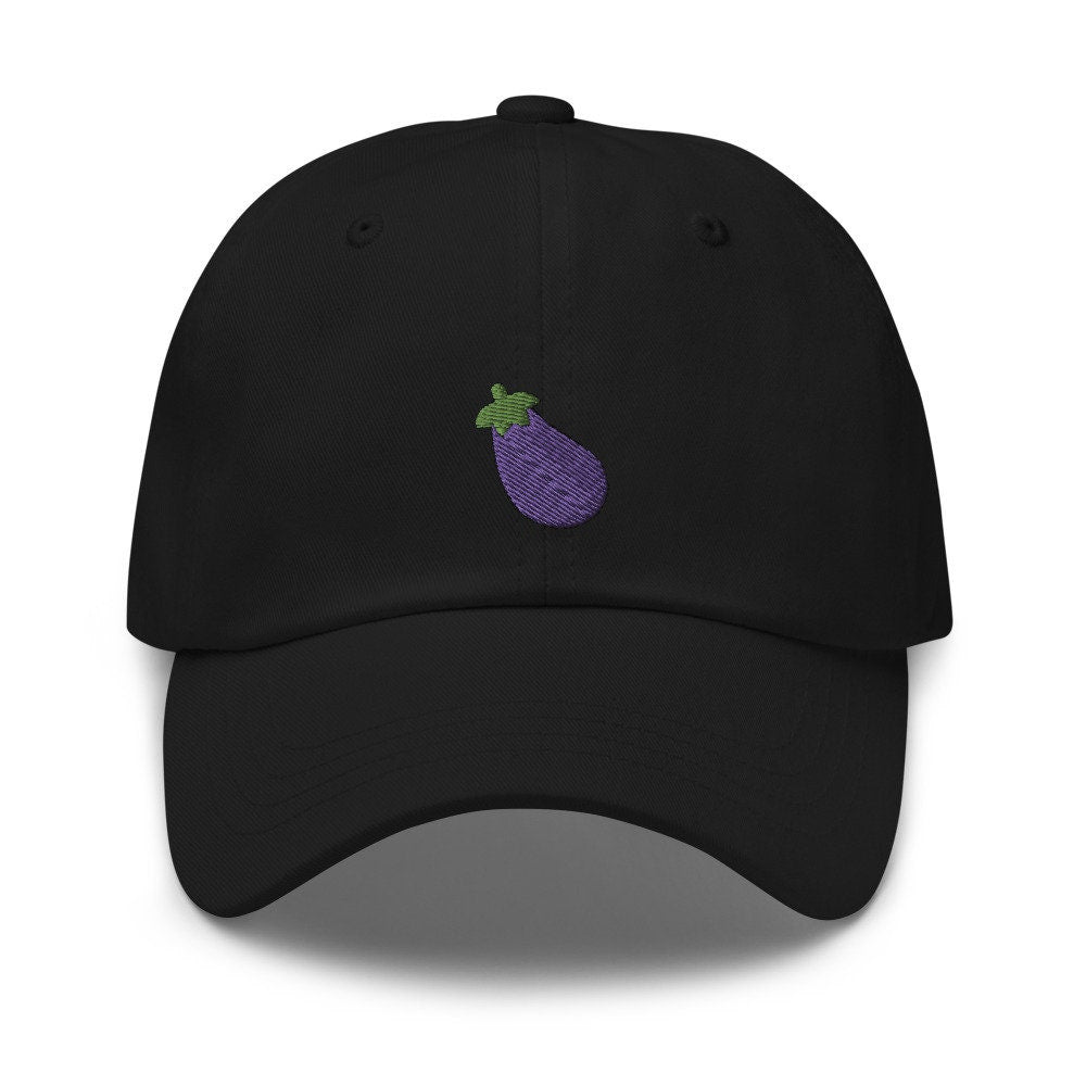 Eggplant Emoji Embroidered Dad Hat
