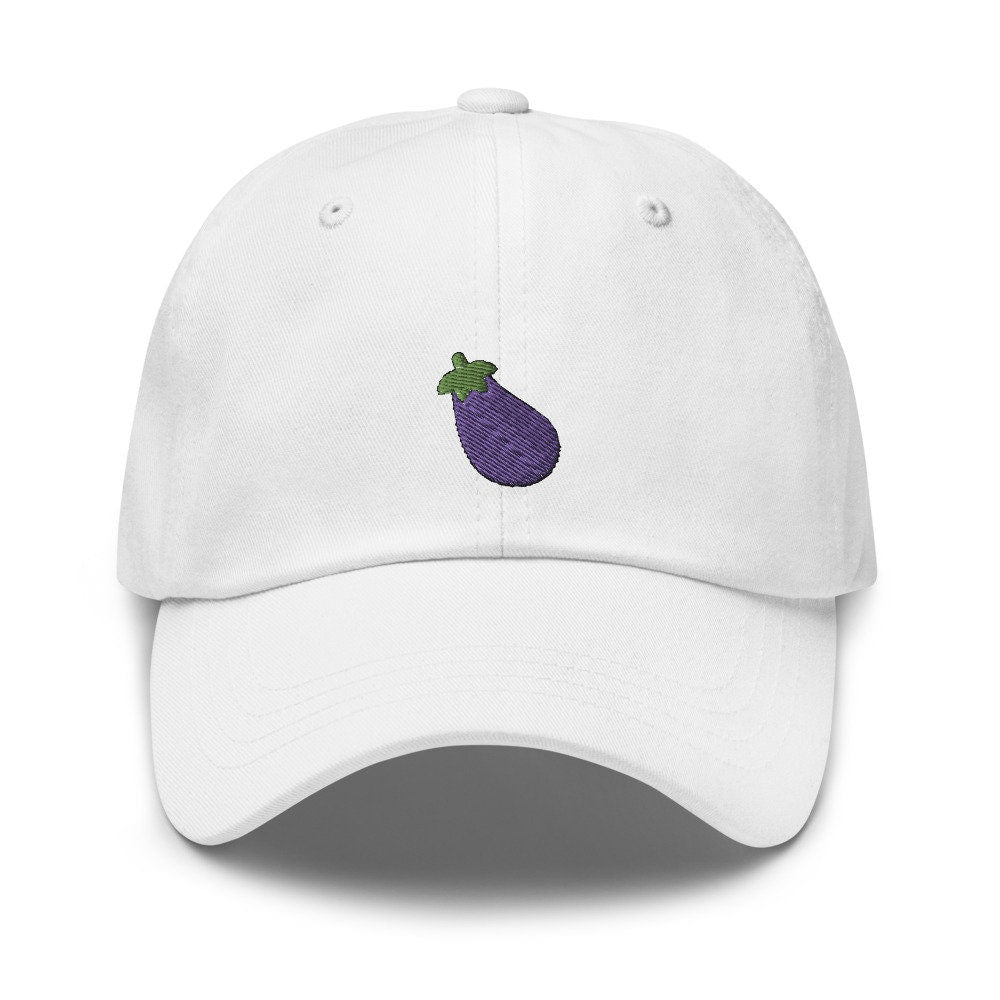 Eggplant Emoji Embroidered Dad Hat