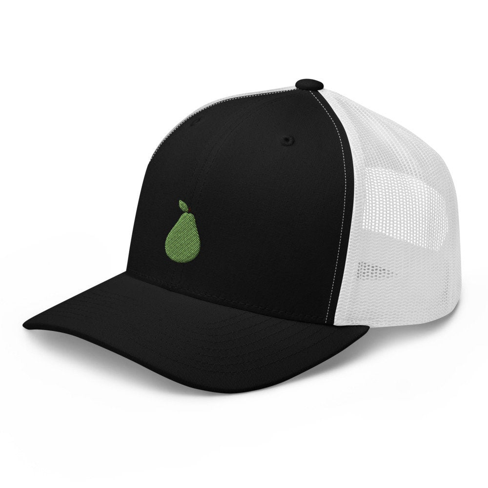 Pear Fruit Embroidered Trucker Hat, Mesh Cap Gift