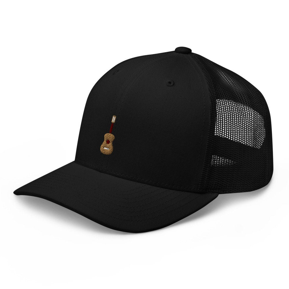 Ukulele Embroidered Trucker Hat, Mesh Cap Gift